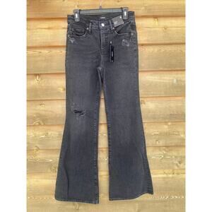 Express black 70's flare mid rise jeans nwt size 4